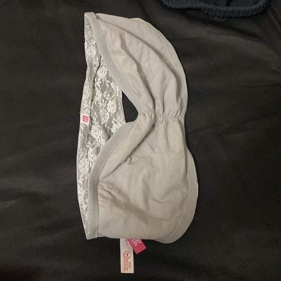 PINK Lace Bandeau - Gray Lace - Large - Picture 5 of 8